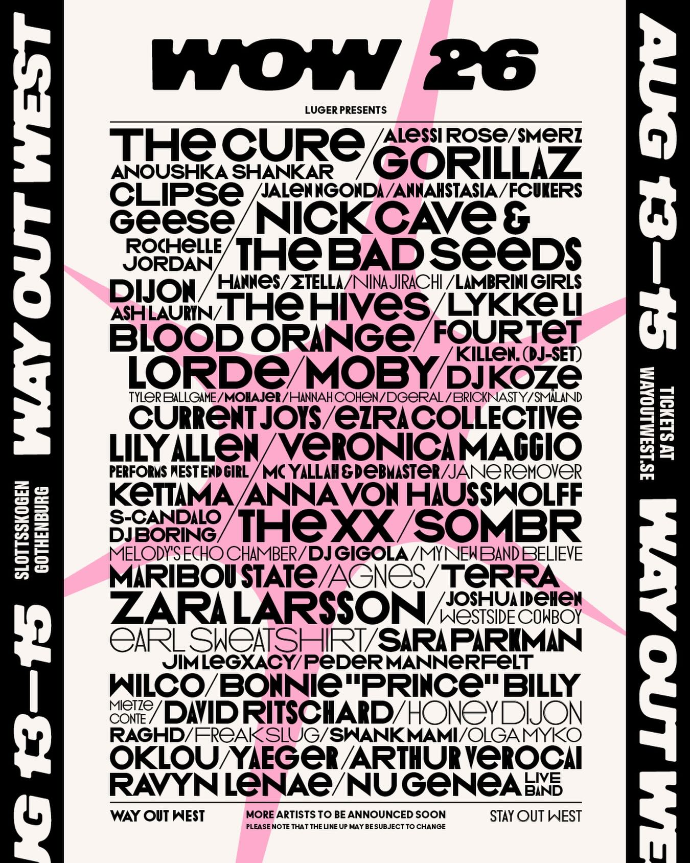 Out West Rapper Way Out West, August 13-15, 2026, knokr.com